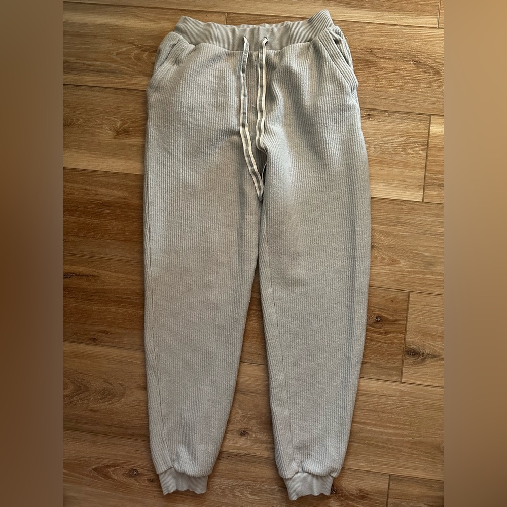 Aerie Lt Green Ribbed Joggers S